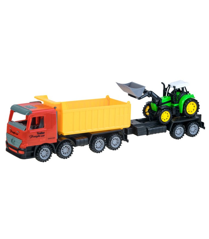 Súprava nákladného auta s návesom a traktorom